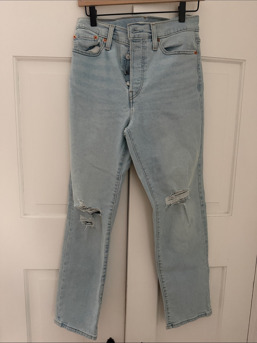 Levi's Light Wash Distressed High-Rise Jeans